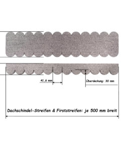 1 Set Dachschindeln Rund 41 mm grau - 8